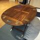 Folding coffee table type Butler marine boat wood and brass mahogany