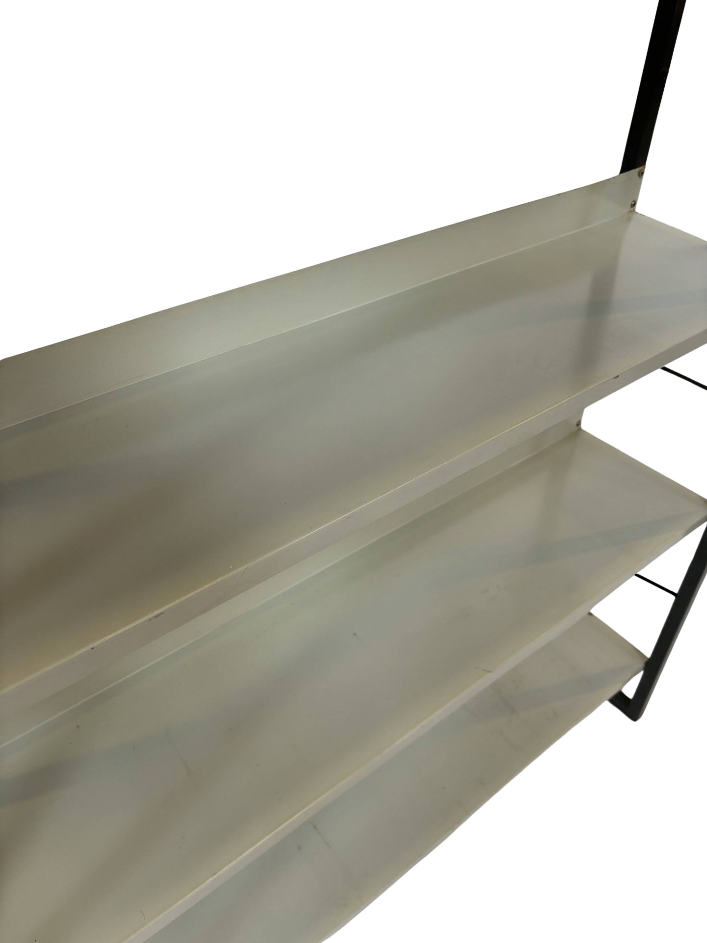 Free stanting Tomado shelving unit in metal and gray - 1960s Dutch Design