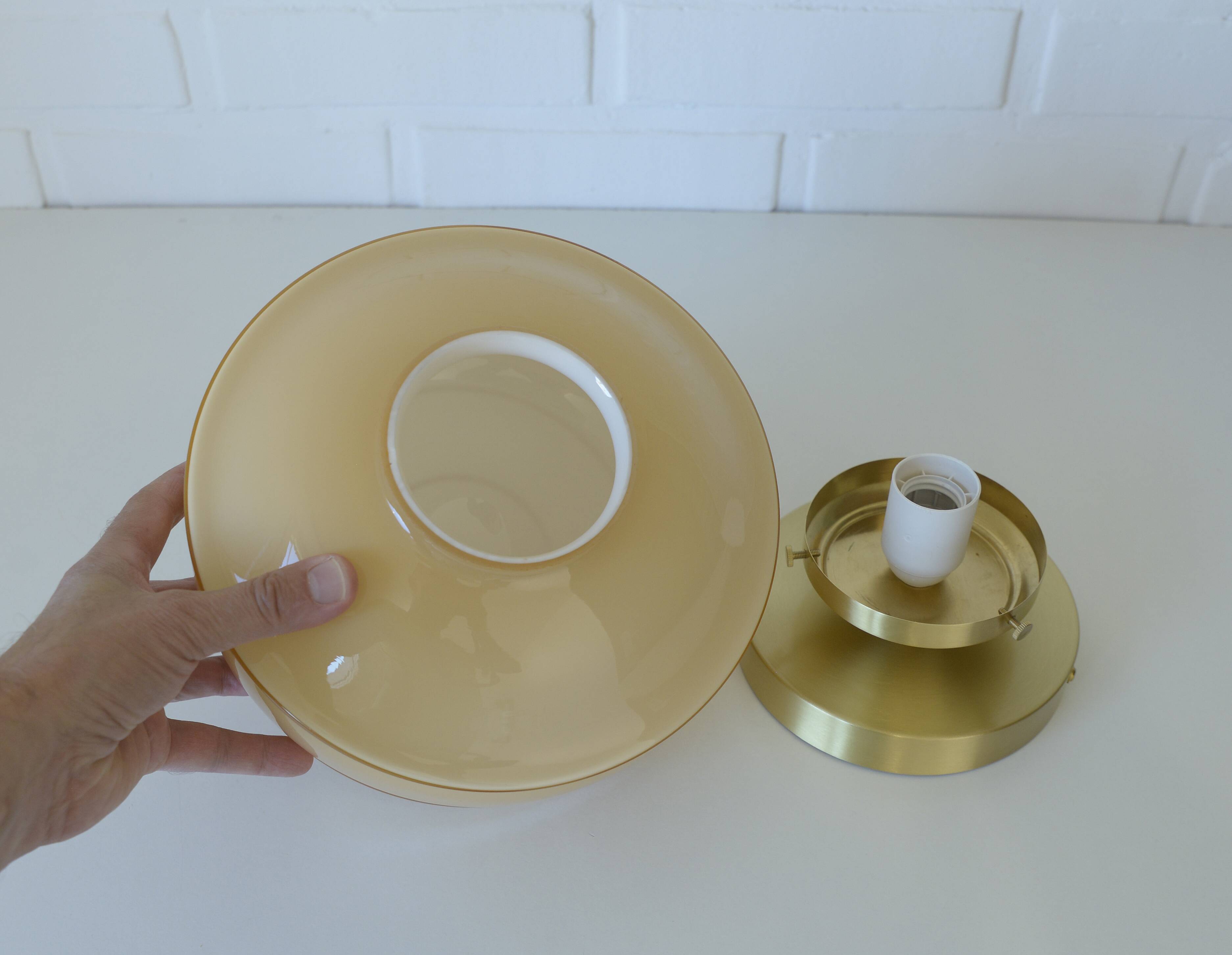 Semi flush mount Art Deco sconce 1940s antique lighting redesigned lamp