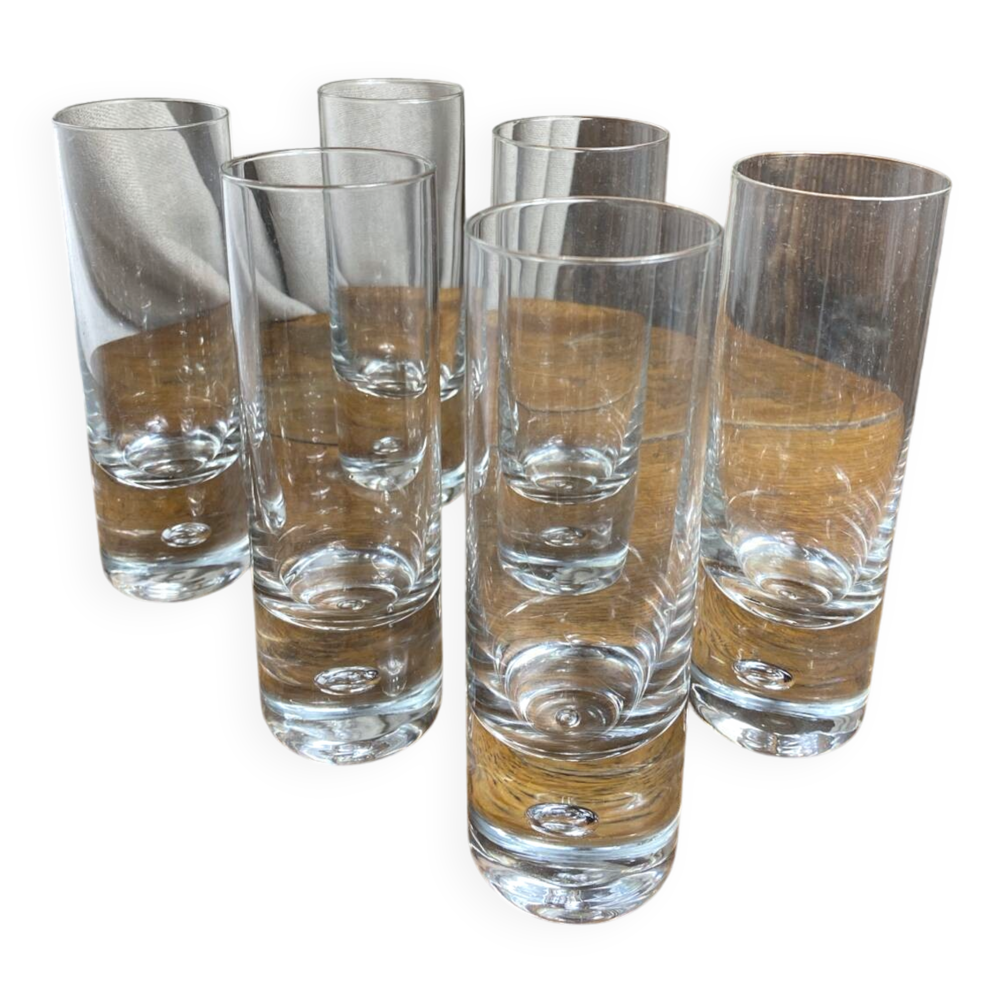 Six Kosta Boda long drink glasses, Sweden