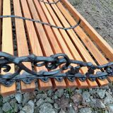 Banc de jardin ancien avec pieds en fonte vintage xxeme