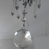 Lustre montgolfière en cristal et bronze XIXe