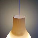 Scandinavian bulbous pendant light in yellow opaline, 1960.
