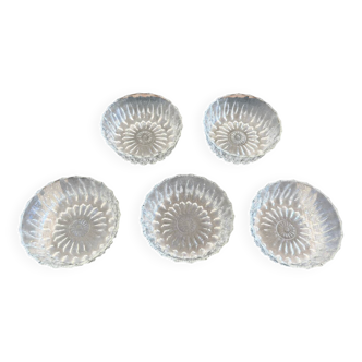 Lot de 5 ramequins en cristal taillé