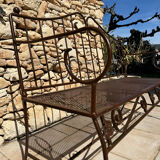Handcrafted wrought iron garden bench