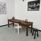 Table de ferme en pin 223 cm, années 70