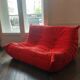 100% original - Togo 2-seater bench - Ligne Roset - Red Alcantara (Go