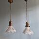 Pair of Holophane wall lamps in grooved glass, 1920s-30s