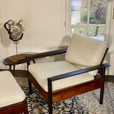 Fauteuil & Ottoman Hans Olsen – Vatne Møbler Danemark, 1960 Palissandre