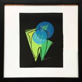 Cubist composition on black paper. France, 1950s.