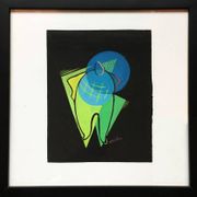 Composition cubiste sur papier noir. France, années 50