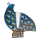 Peacock blue vase in laminated glass