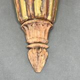 Appliques anciennes en bois et laiton, France