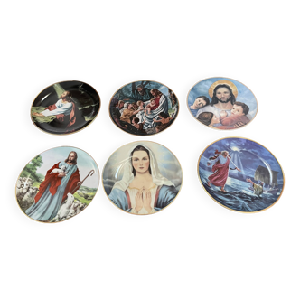 Set of 6 pious plates franklin mint by william t ternay