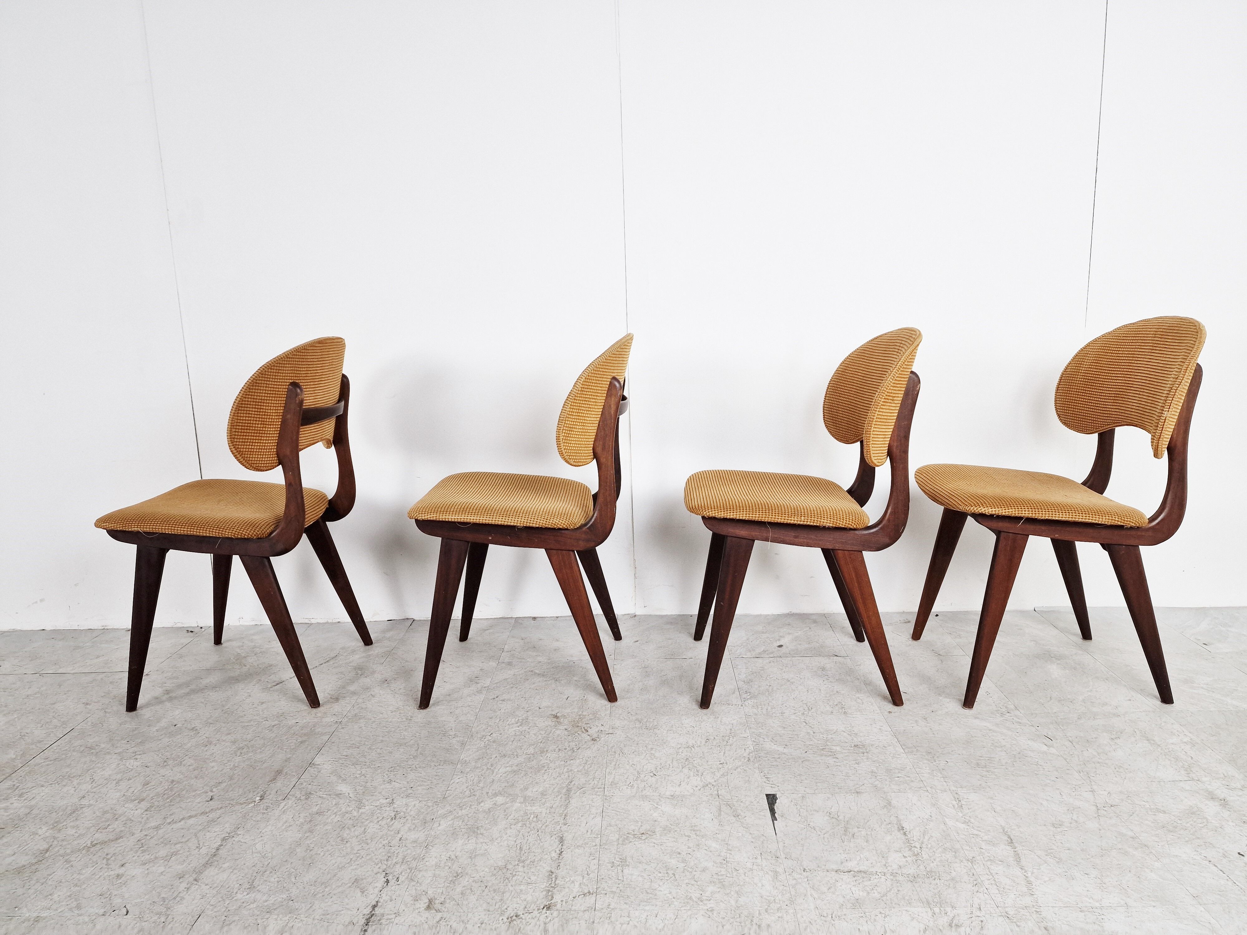 4 chaises de salle à manger, années 1960