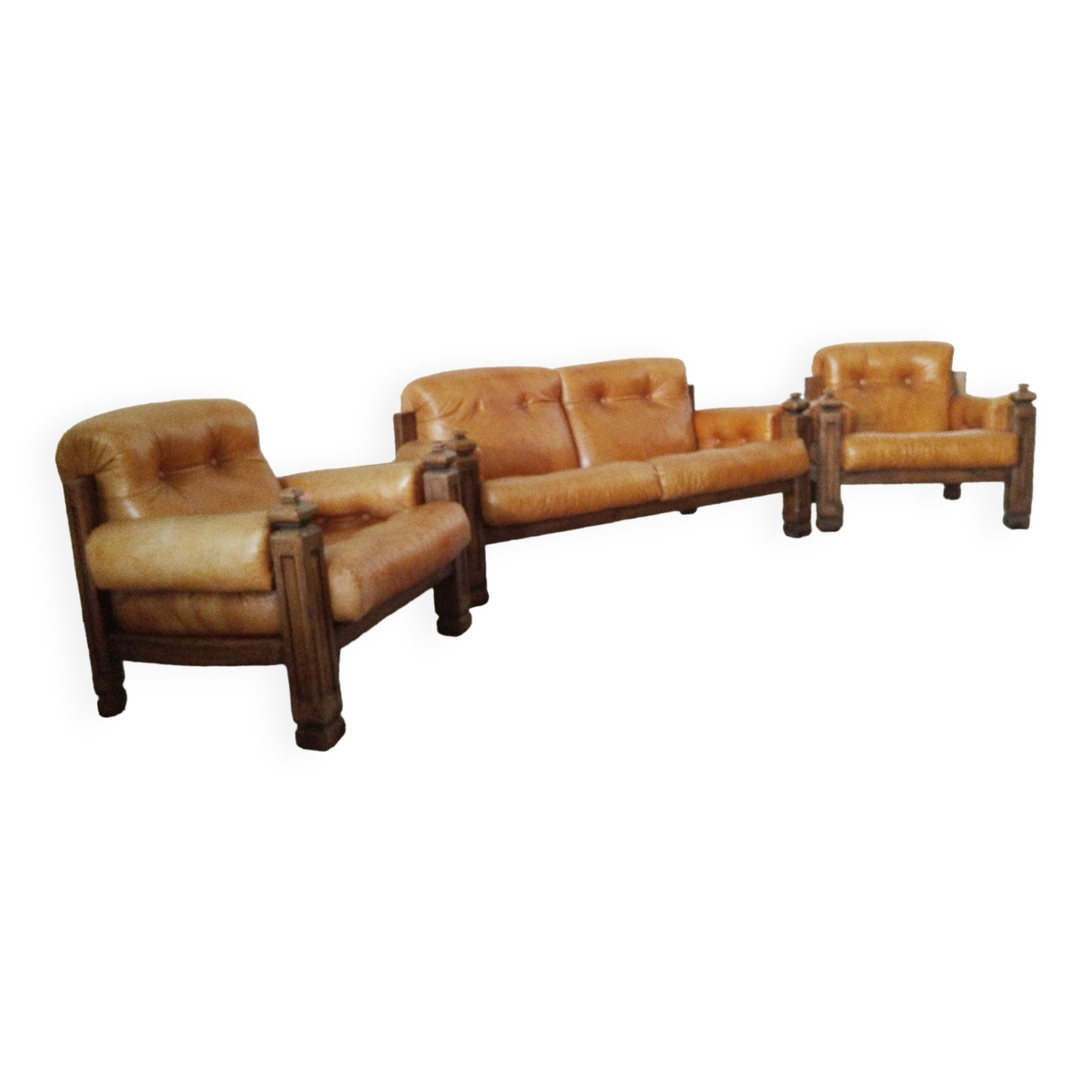 Brutalist leather lounge