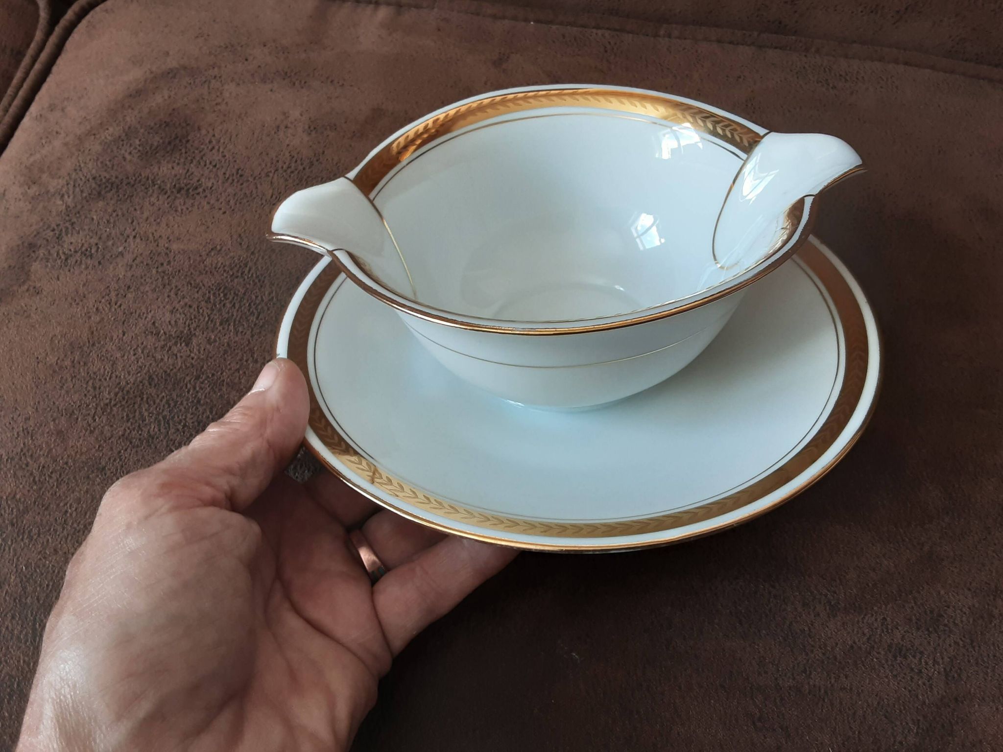 Sauceboat Art Porcelain Limoges Porcelain