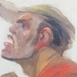 Portrait of a man by O Lorin, 1937
