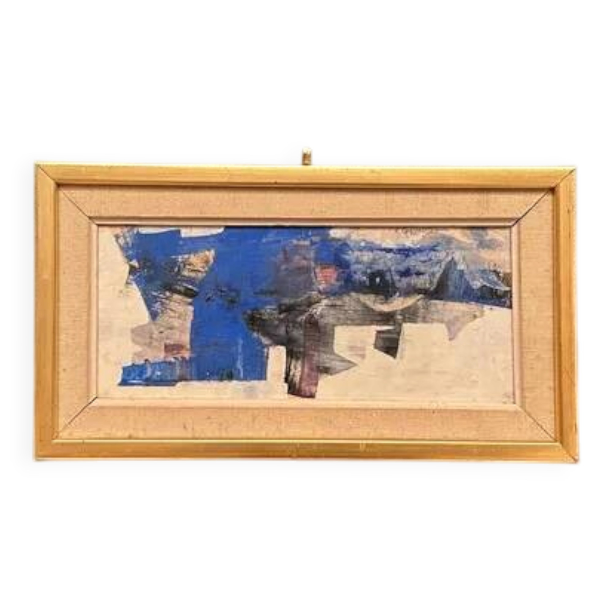 Original Swedish Oil on Panel – "Blue Composition" by Gunnar Nordström – Signed – Vintage and Framed – 24.5 × 18.5 cm (9.6 in × 7.3 in)