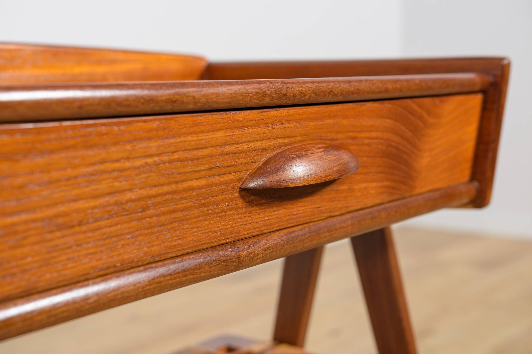 Mid-Century Teak and Rattan Nightstands by Søren Rasmussen, Denmark, 1960s,
