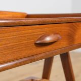 Mid-Century Teak and Rattan Nightstands by Søren Rasmussen, Denmark, 1960s,