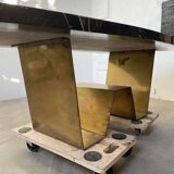 Addor 60s sculptural marble and brass coffee table