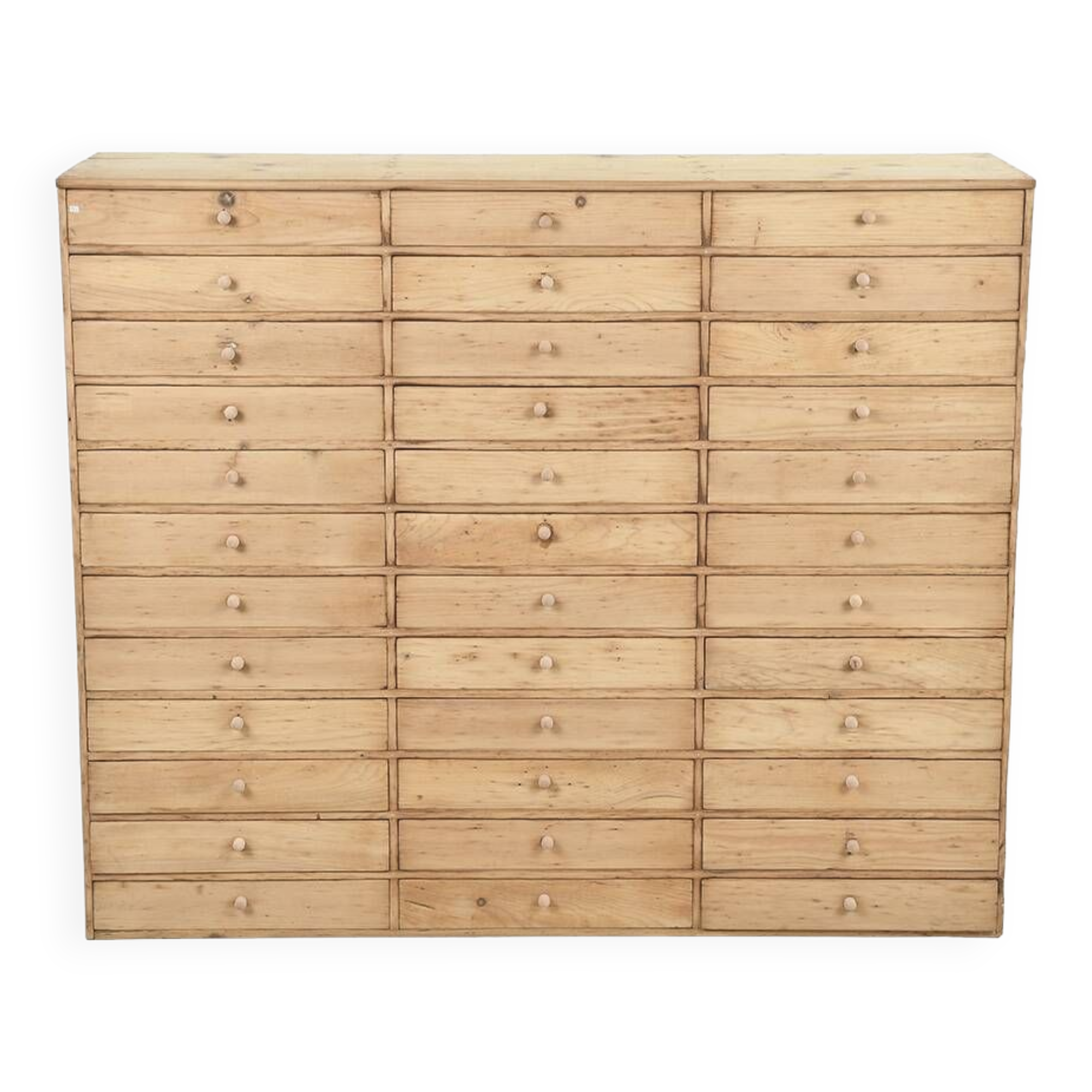 Craft furniture with 36 drawers in raw wood
