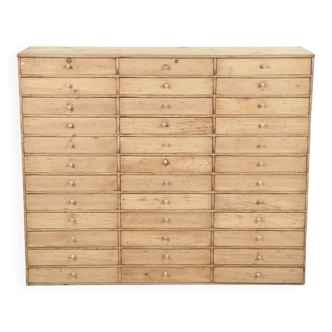 Craft furniture with 36 drawers in raw wood
