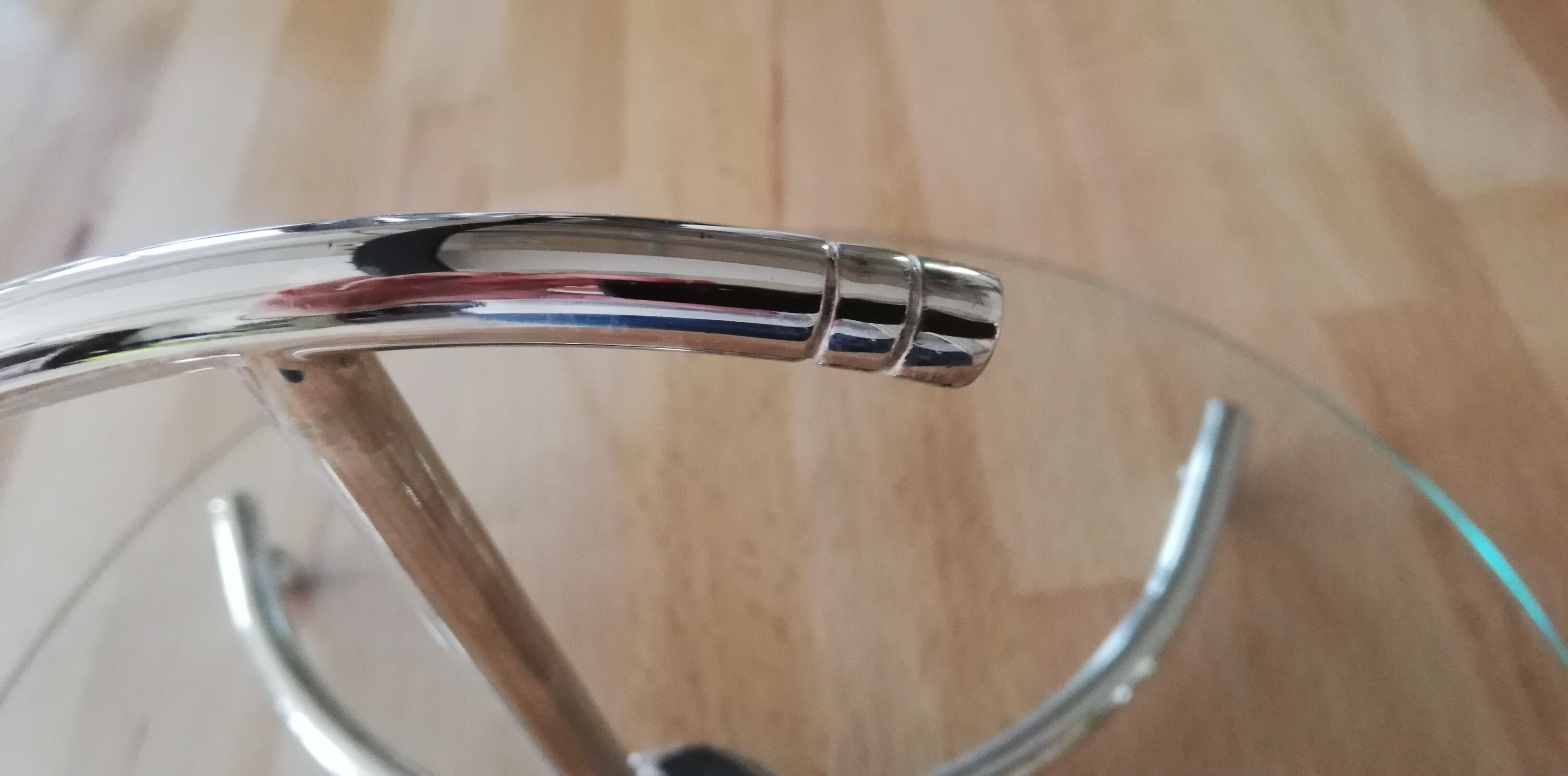 Contemporary glass and steel cheese platter