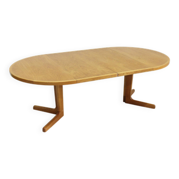 Table à manger ronde extensible danoise vintage des années 1960