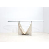 Vintage sculptural travertine table, italy 1970s