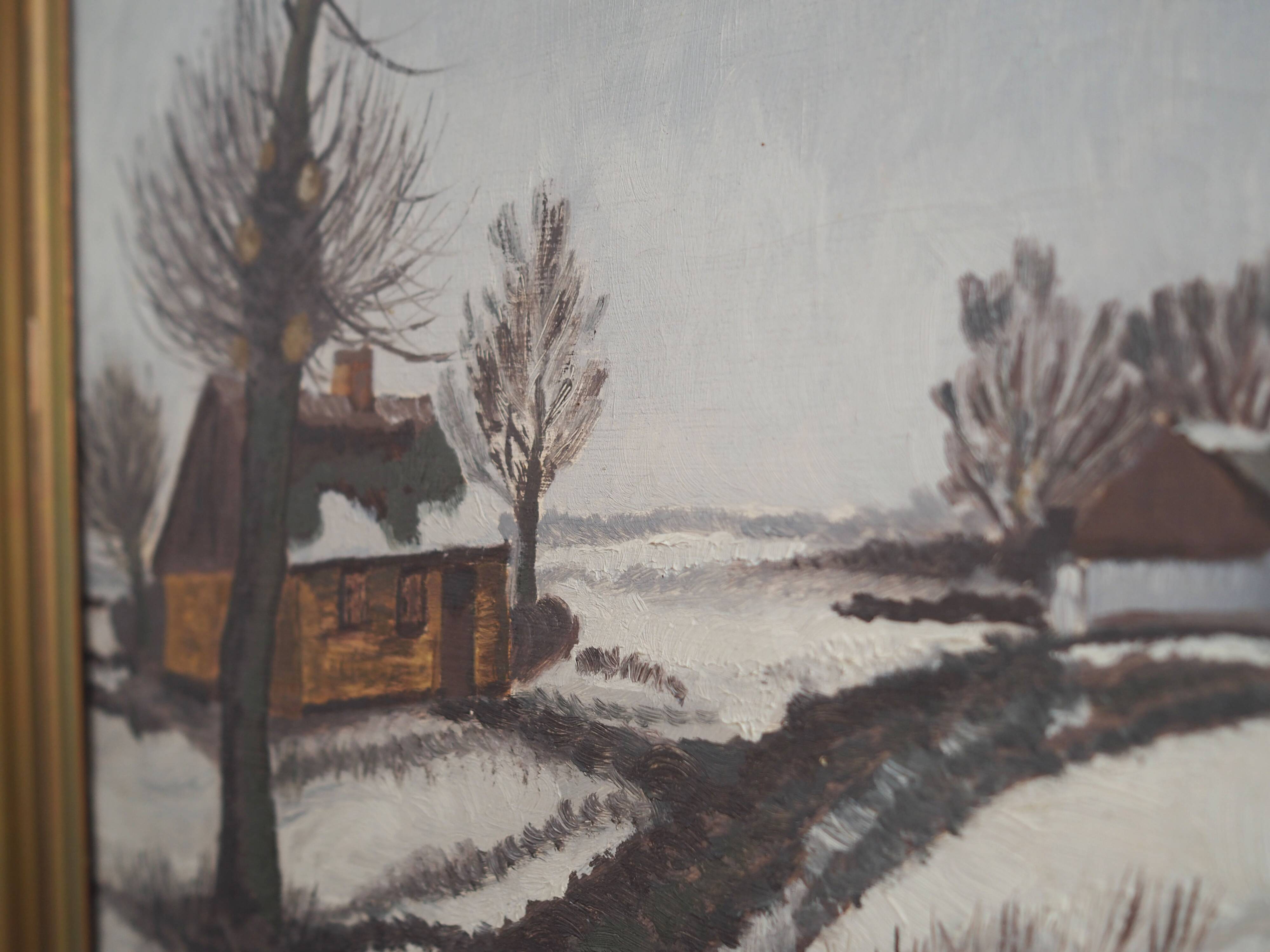 Painting „The Winterscape”, Scandinavian design, 1960s
