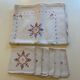 Set tablecloth and 6 matching towels, embroidered, origin Brazil