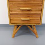 Vintage rattan chest of drawers from the 70s
