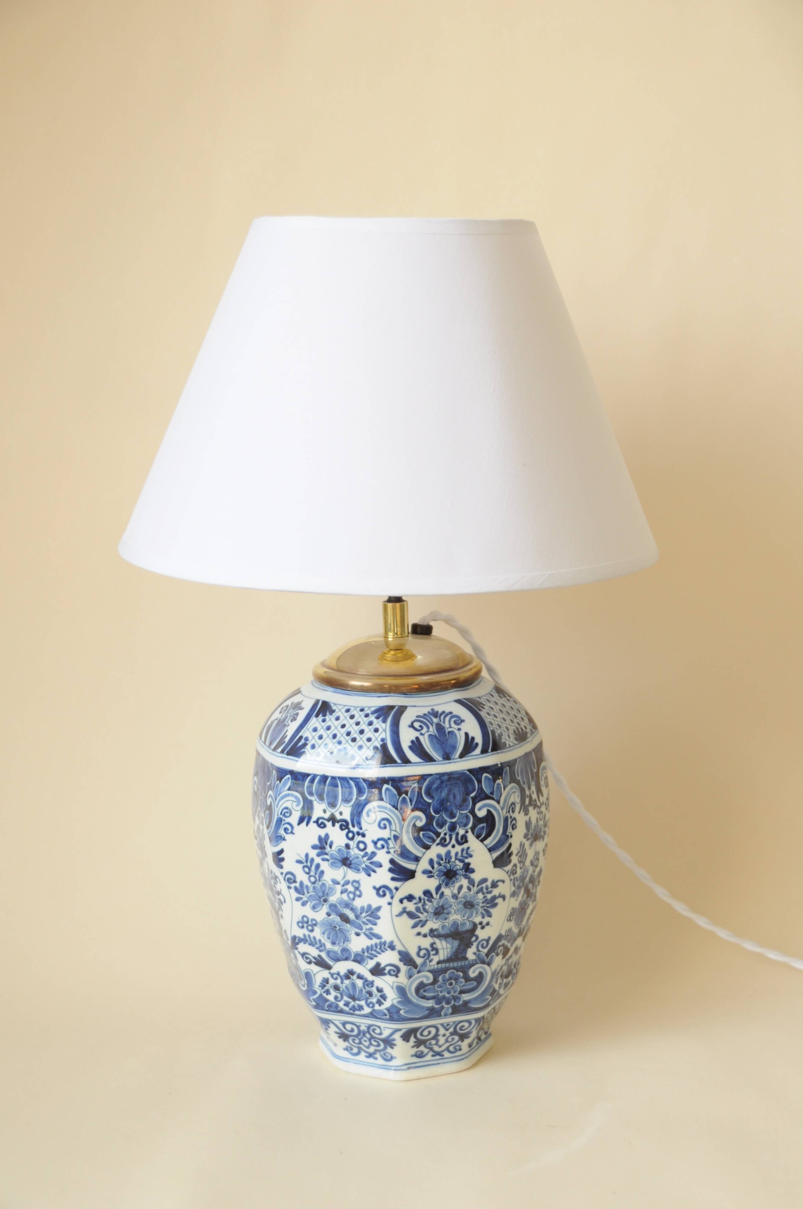 Boch Keramis Ceramic Table Lamp - Delft Style Earthenware Table Lamp