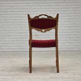 1970s, set of 6 Danish dining chairs, oak wood, furniture wool.