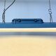 Lampe tube suspendue industrielle bleue de polam gdansk, 1970s