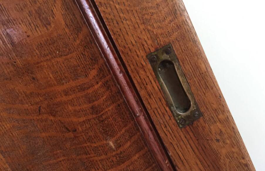 Pair of vintage oak sliding doors