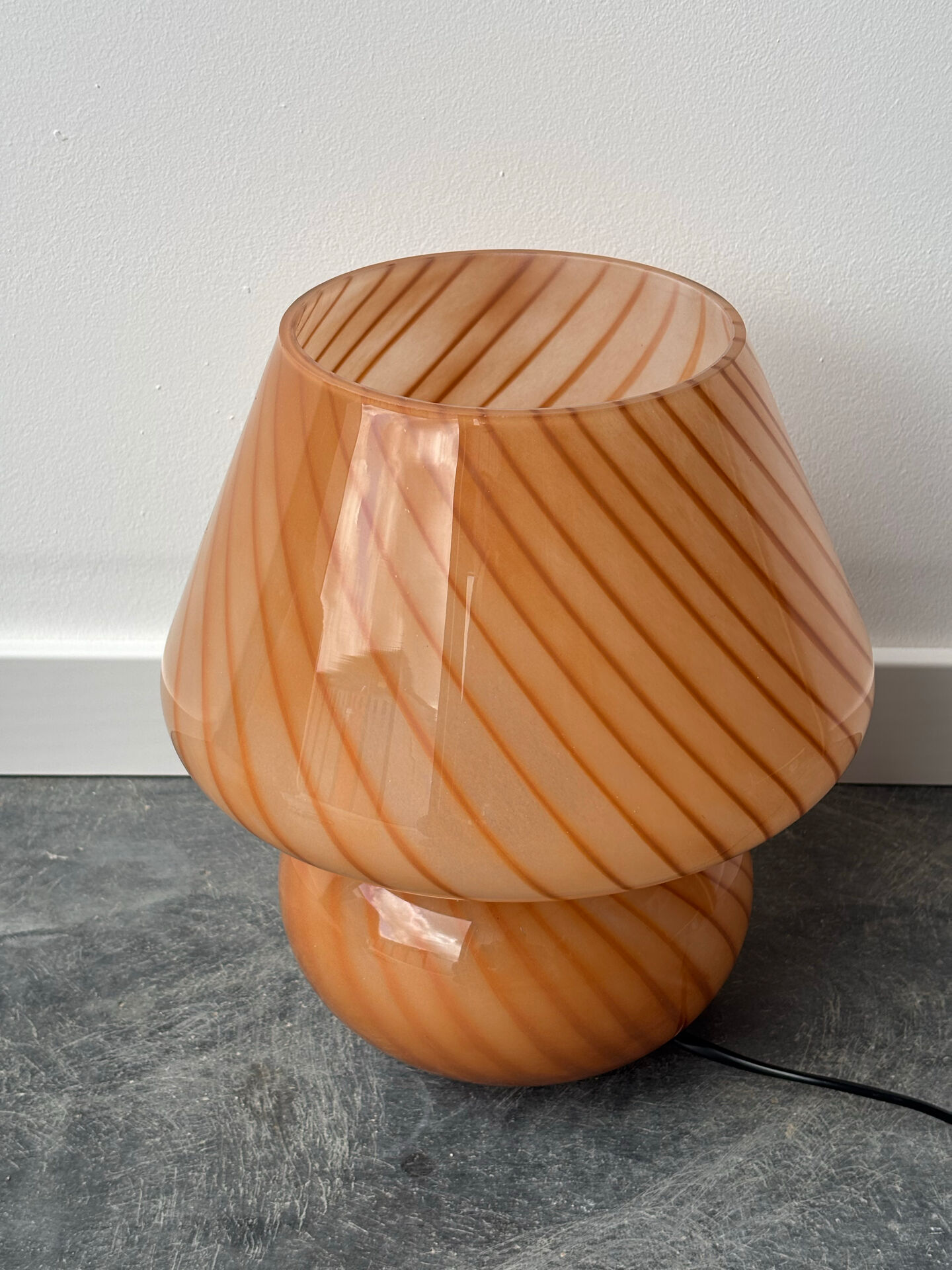 Pair of blown glass bedside lamps, Murano style, 1980s