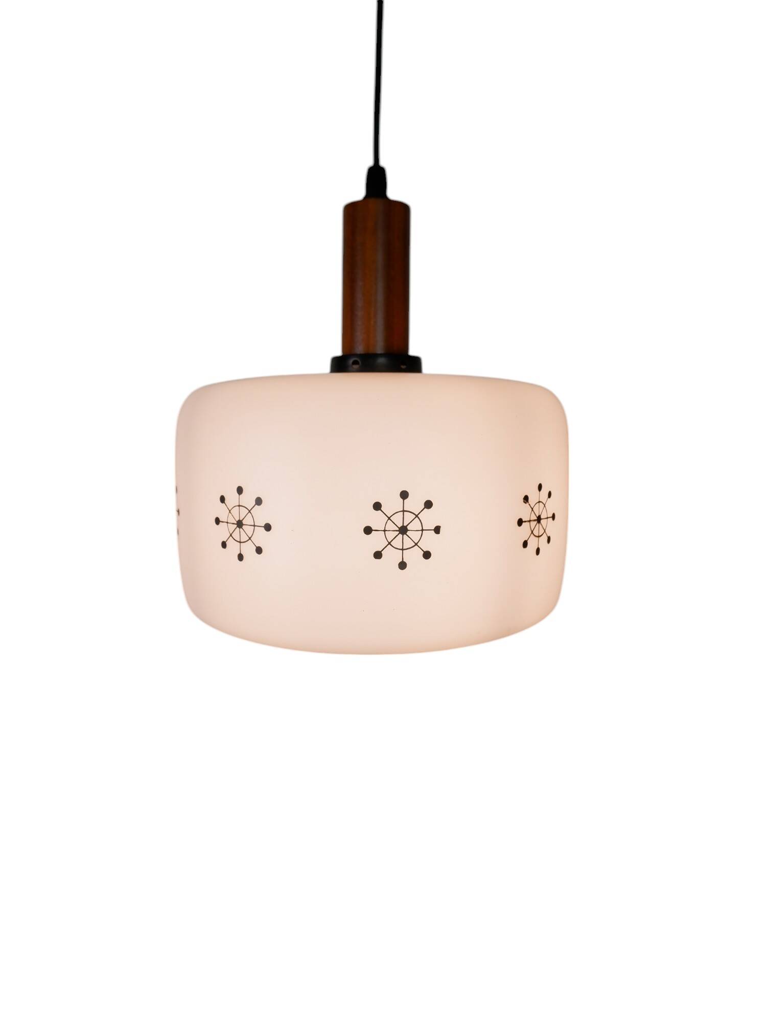 Danish glass hanging lamp, 1960s