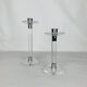 Pair of vintage plexiglass and chrome metal candlesticks