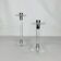 Pair of vintage plexiglass and chrome metal candlesticks