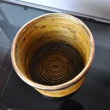Rattan and copper basket, Italy, 1970