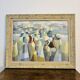Cubist Oil on Canvas Tableau Rural Scene Asia Saard Thanomwong Signed