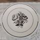 Pie or cake dish 2 handles in old earthenware decoration gray roses