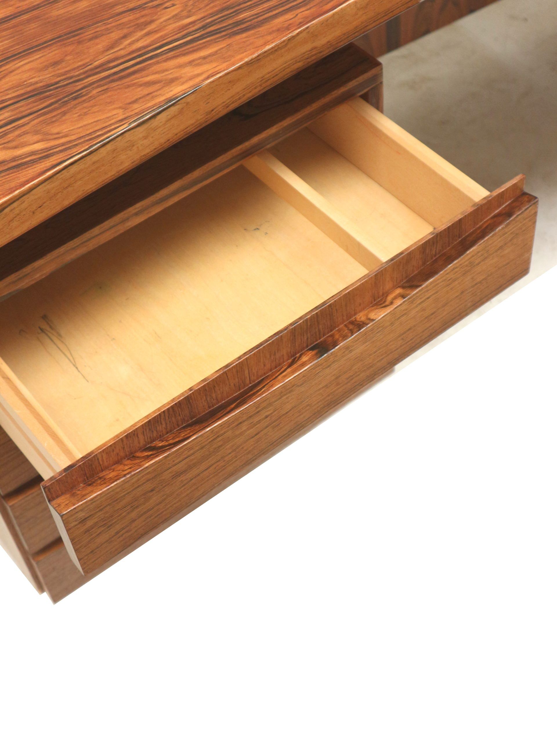 Large rosewood boomerang desk / executive desk from the 1960s