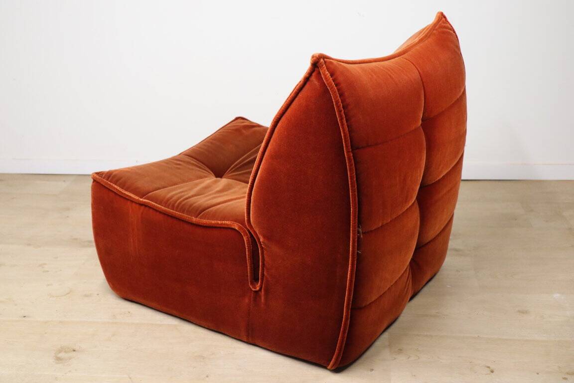 Vintage velvet armchair, 1970