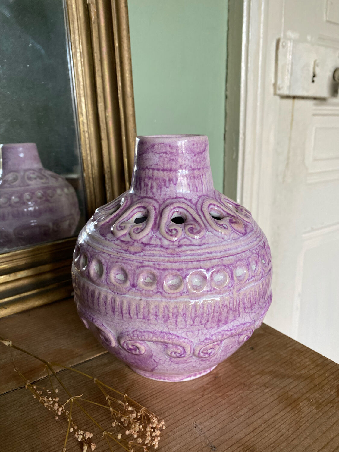Ceramic vase fat lava Walter Gerhards W Germany