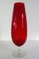 Large vintage red glass vase, 50cm