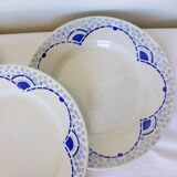 4 vintage dessert plates from the Gien manufacture model Pervenche
